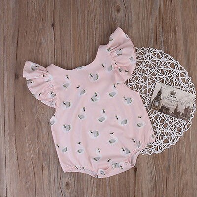 Newborn Toddler Baby Girls  Jumpsuit Bodysuit Infant Clothes One-Piece - ebowsos