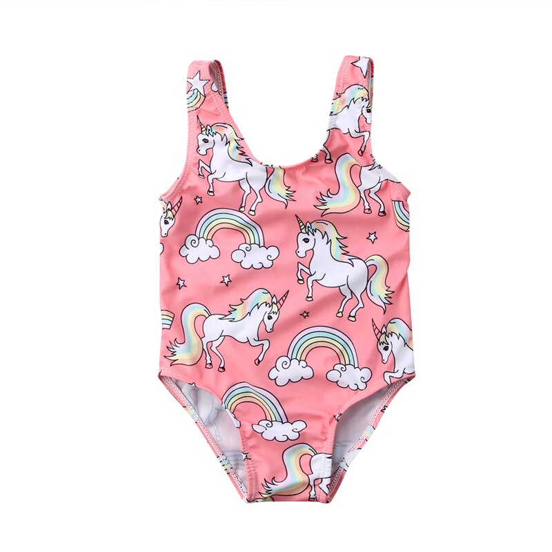 Newborn Toddler Baby Kids Girl Swimsuit Swimwear Swimming Bikini Unicorn Costume Beach Clothing - ebowsos