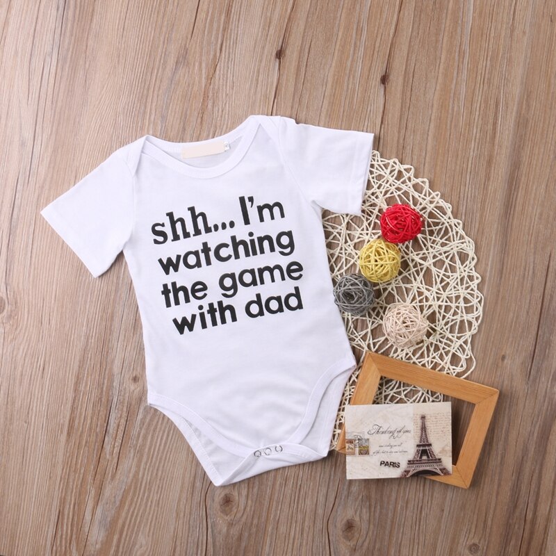 Newborn Toddler Infant Baby Girl Short Sleeve Letter Romper Cotton Jumpsuit Outfit Sunsuit Clothes - ebowsos