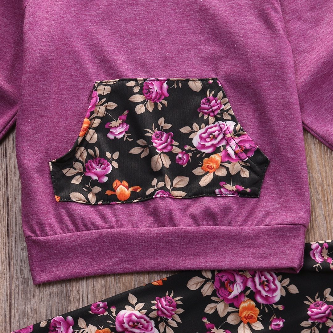 NewbornBaby Girl Tops Hoodie+ Floral Pants 2PCS Infant baby  Outfits Clothes Set 0-24M - ebowsos