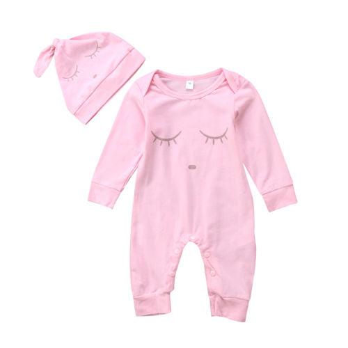 Newest Arrivals Hot Infant Newborn Toddler Boy Girl Smile Romper Hts Casual Sweet Jumpsuit 2pcs Clothes Outfit Set - ebowsos