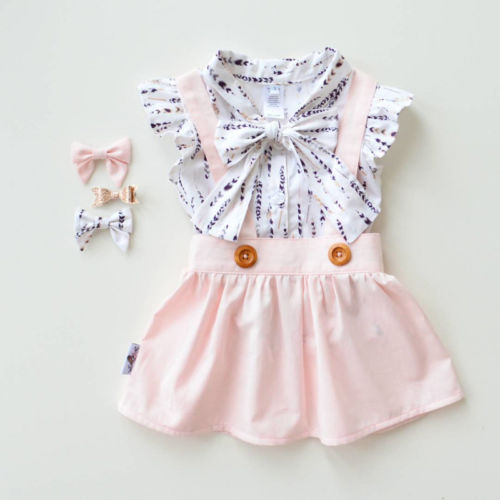 Newest Toddler Kids Baby Girl Top T-shirt Suspender Dress Outfit Fashion Kids Girls Clothes - ebowsos