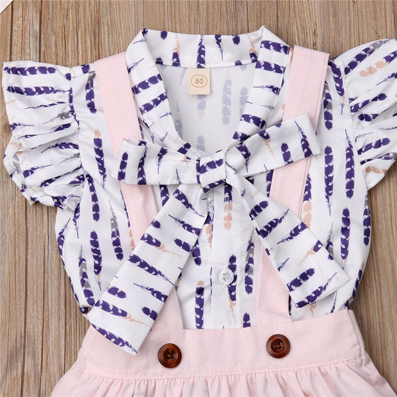 Newest Toddler Kids Baby Girl Top T-shirt Suspender Dress Outfit Fashion Kids Girls Clothes - ebowsos