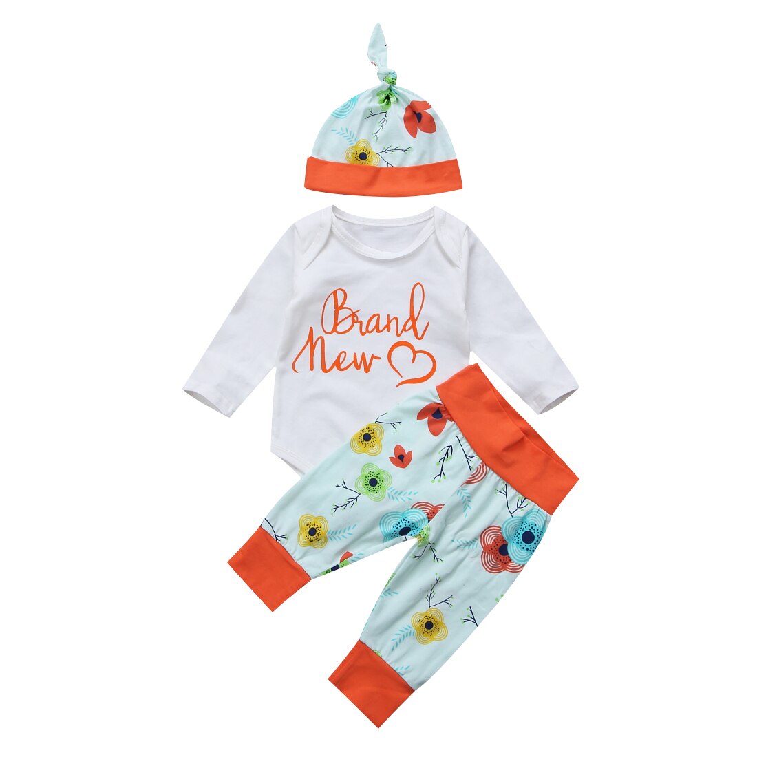 Newnborn Baby Girl Boy Clothes Jumpsuit Romper Bodysuit Long Pants Outfits Set - ebowsos