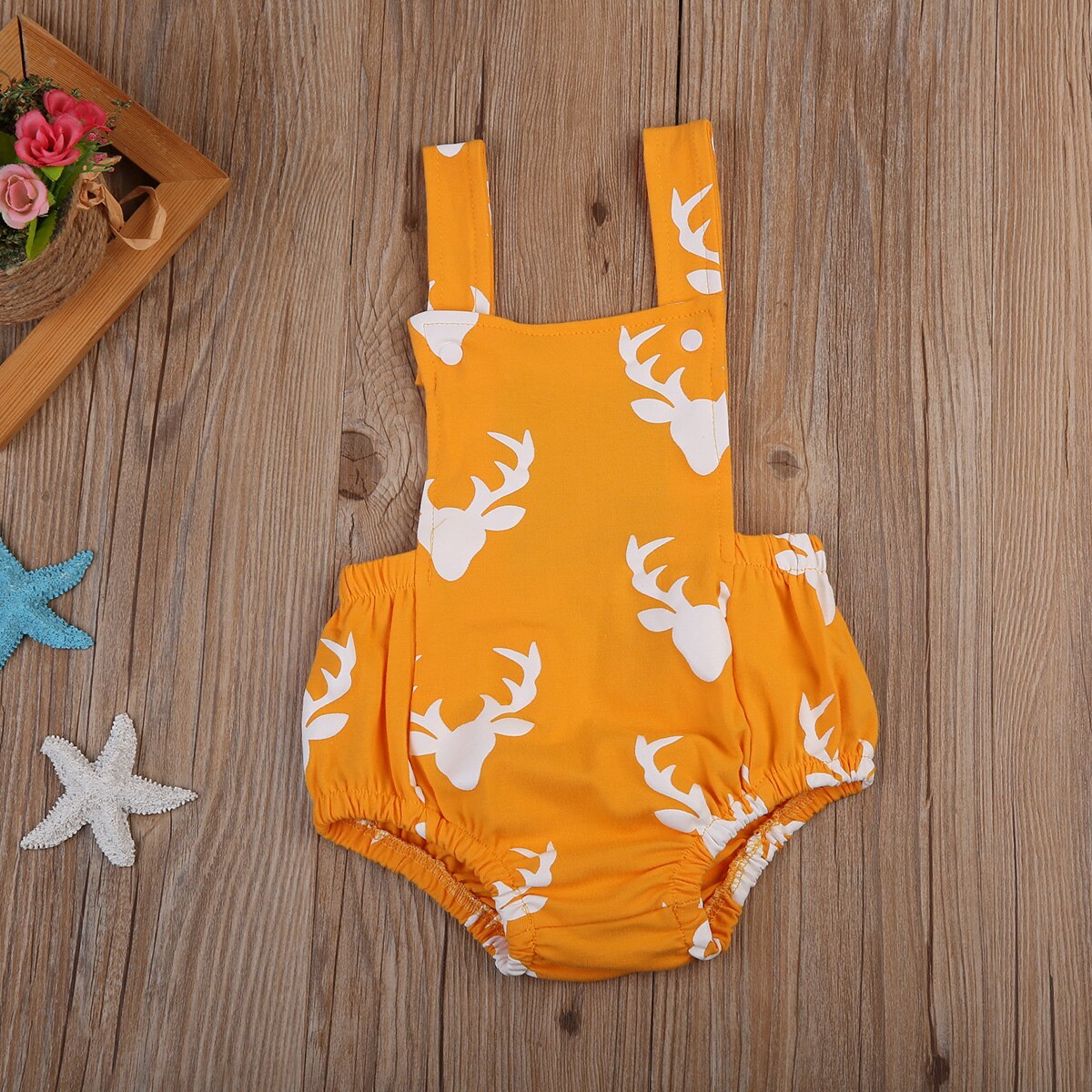 Nice Newborn Baby Boy Girl Deer Sleeveless Playsuit Bodysuit Jumpsuit Clothes Outfit - ebowsos