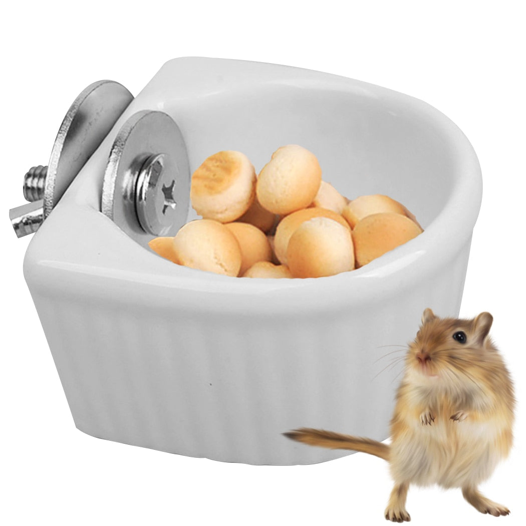 Non-Slip Anti-Turn Hamster Bowl Ceramic Hanging Pet Food Bowl Pet Feeder Bowl For Chinchill Gerbil Pet Feeding Supplies-ebowsos