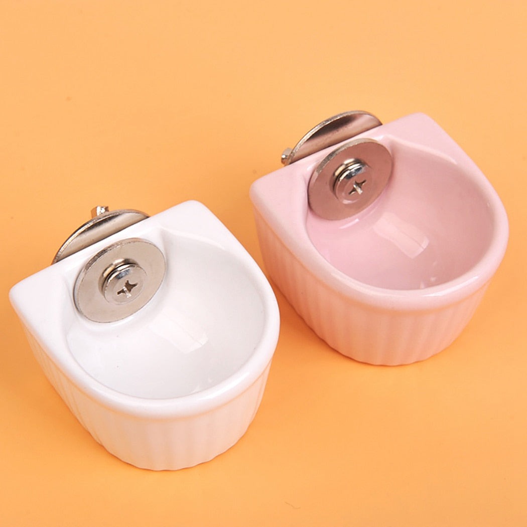 Non-Slip Anti-Turn Hamster Bowl Ceramic Hanging Pet Food Bowl Pet Feeder Bowl For Chinchill Gerbil Pet Feeding Supplies-ebowsos