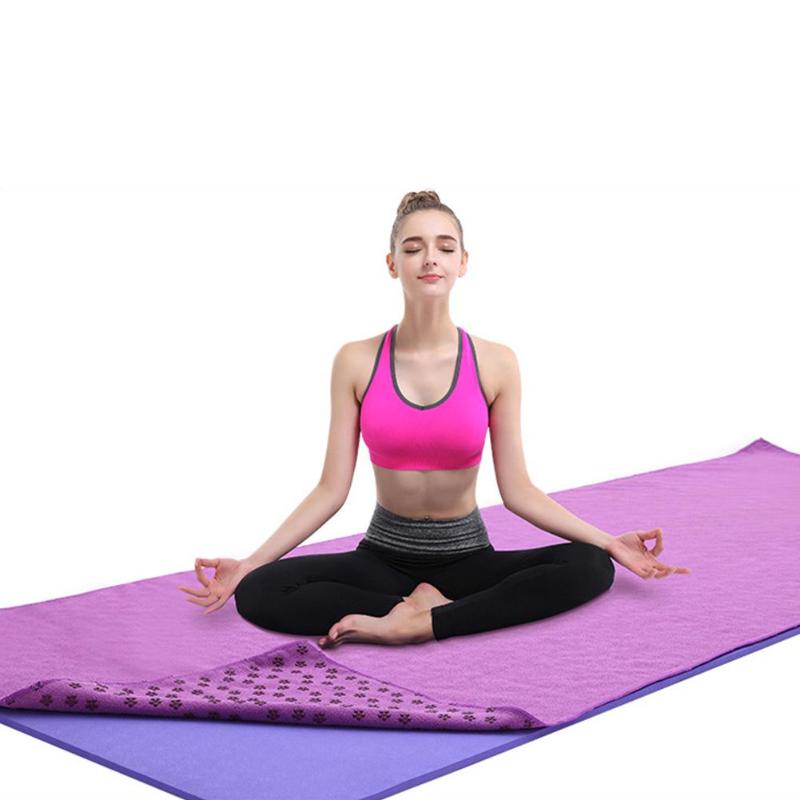 Non Slip Cotton Yoga Mat Rug Plum Dotted Resin Towel Blanket Sweat Absorbing Towel for Sport Fitness Exercise Pilates Supplies-ebowsos