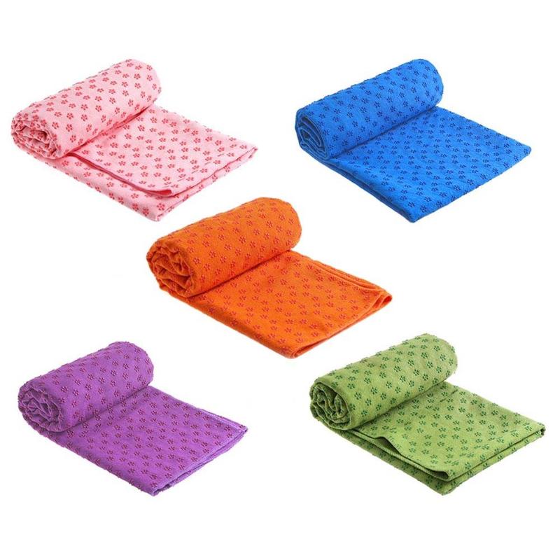 Non Slip Cotton Yoga Mat Rug Plum Dotted Resin Towel Blanket Sweat Absorbing Towel for Sport Fitness Exercise Pilates Supplies-ebowsos