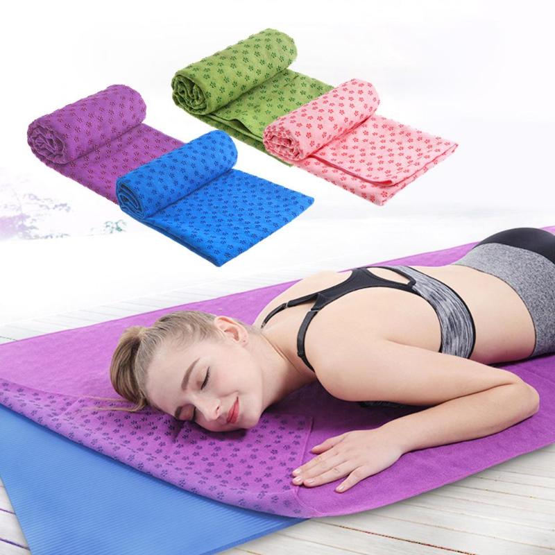 Non Slip Cotton Yoga Mat Rug Plum Dotted Resin Towel Blanket Sweat Absorbing Towel for Sport Fitness Exercise Pilates Supplies-ebowsos