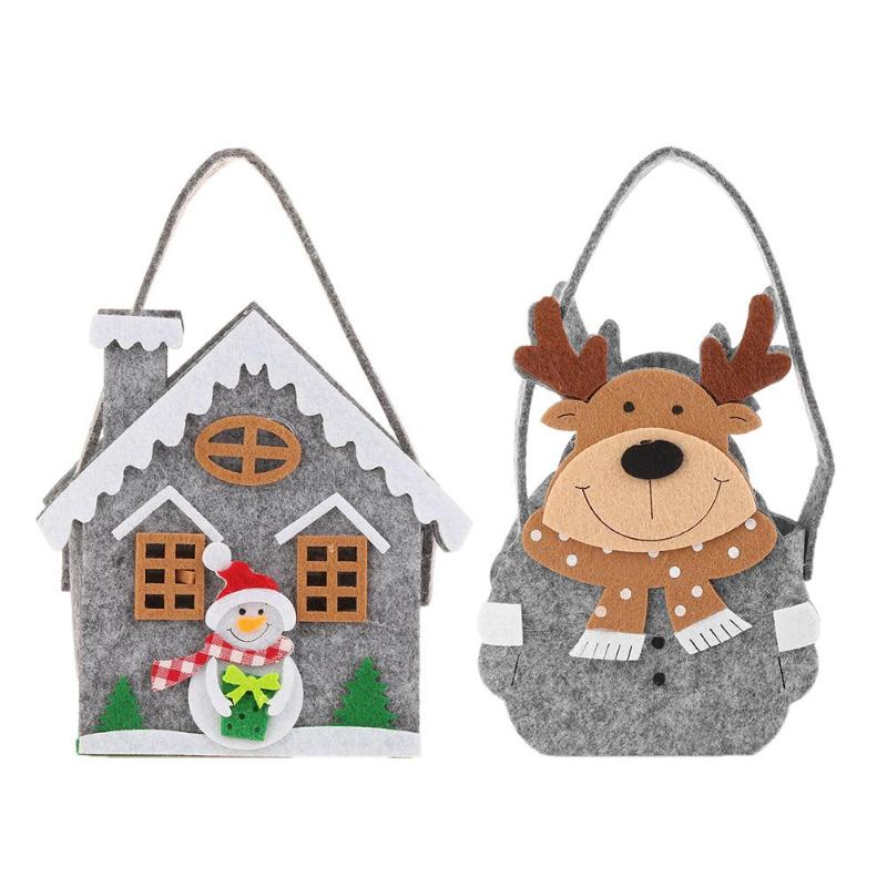 Non-Woven Cartoon Christmas Candy Bag Xmas Tree Hanging Pendant Party Decor - ebowsos