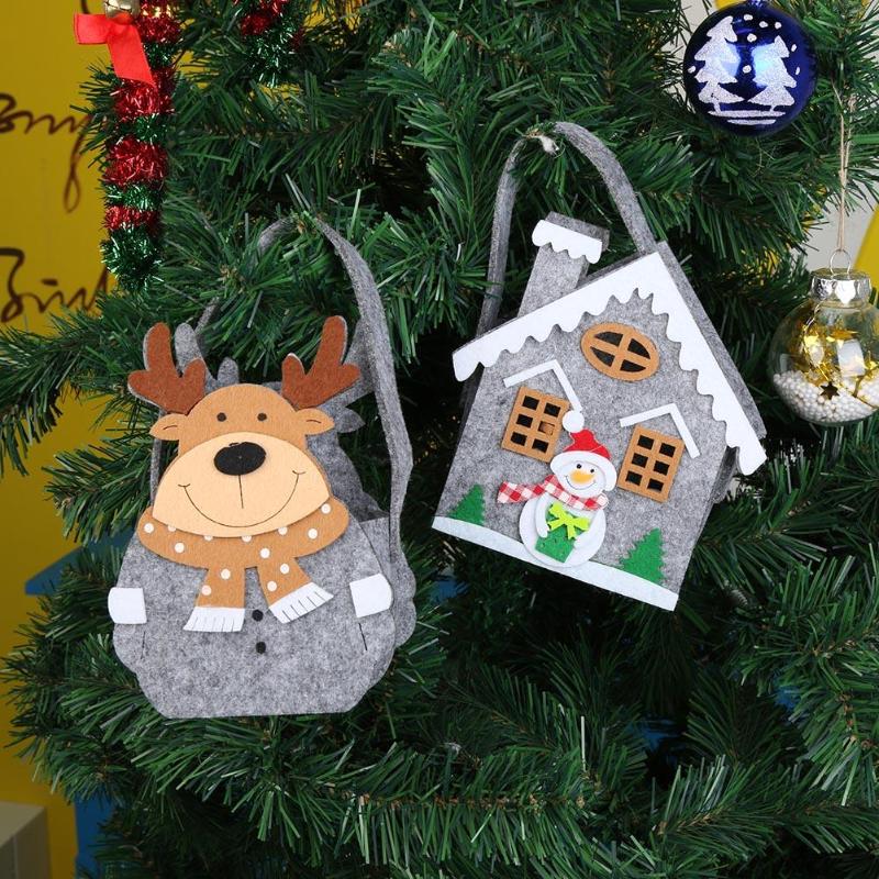 Non-Woven Cartoon Christmas Candy Bag Xmas Tree Hanging Pendant Party Decor - ebowsos