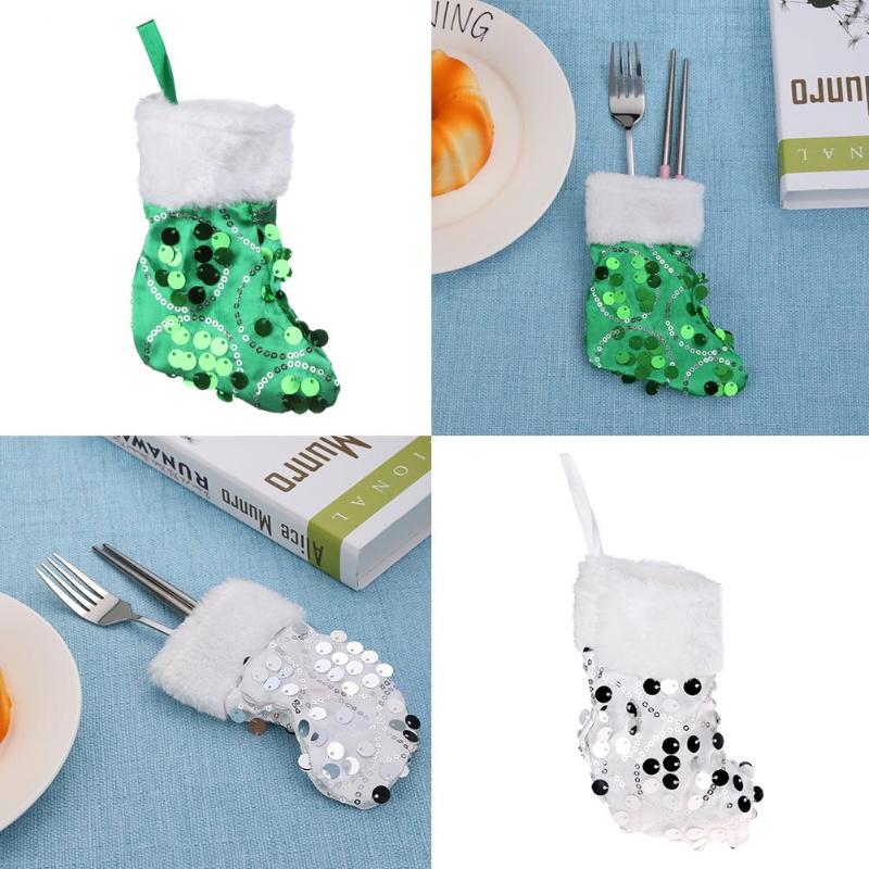 Non-woven Fabric Christmas Xmas Table Fork Knife Bag Pouch Cutlery Holder - ebowsos