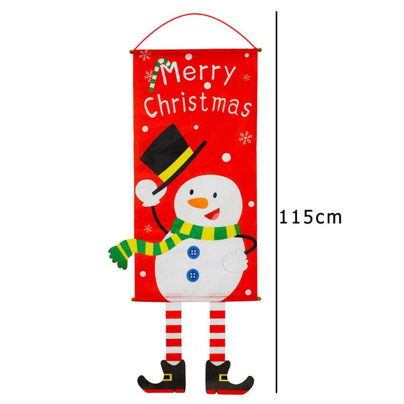 Non-woven Merry Christmas Hanging Cloth Flag Three-Dimensional Tailored Image Lovely Vivid Festival Scene Layout Prop Ornament - ebowsos