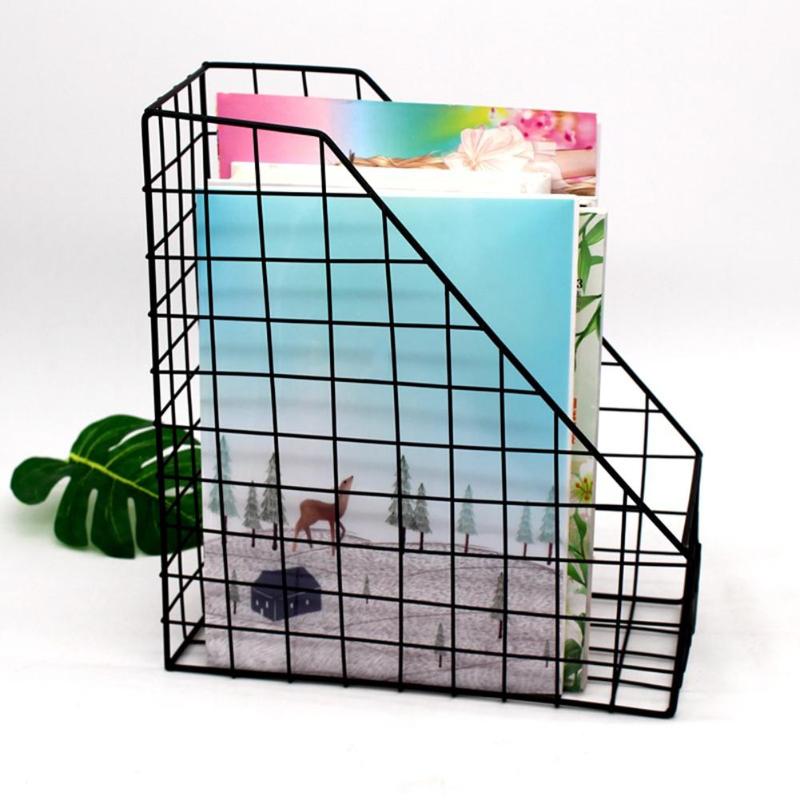 Nordic Desktop File Storage Rack Office Supply Grid Magazine Save Shelf - ebowsos