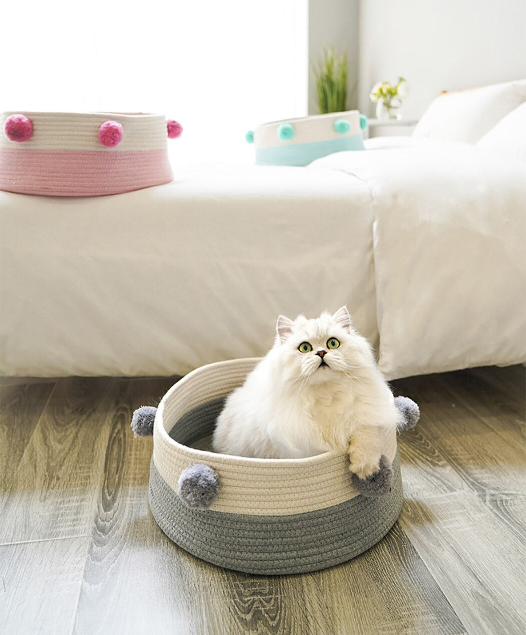 Nordic Pure Cotton Pet House Bed Creative Universal Breathable Cotton Pet Nest Pet Cave For Dog Cat Pet Supplies-ebowsos