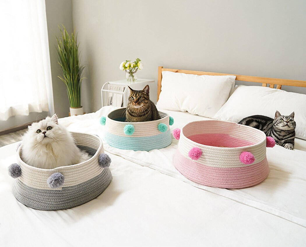 Nordic Pure Cotton Pet House Bed Creative Universal Breathable Cotton Pet Nest Pet Cave For Dog Cat Pet Supplies-ebowsos