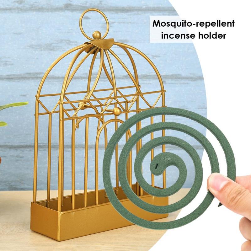 Nordic Style Retro Metal Mosquito Coil Wide Scope of Application Creative Birdcage Decoration Frame Rack 20.5x12.8x4.3cm - ebowsos