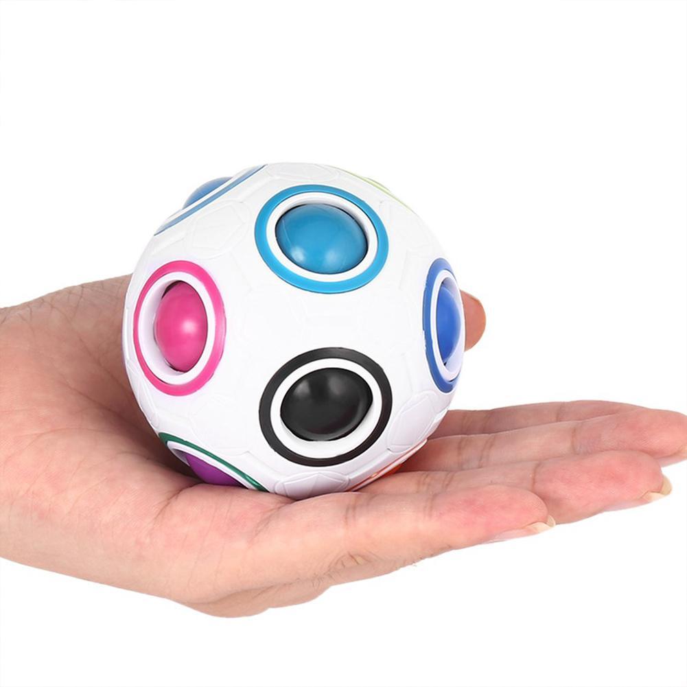 Novelty Rainbow Football Puzzle Spherical Magic Cube Toys Learning & Educational Toys Funny Toy For Children Kids Adult-ebowsos