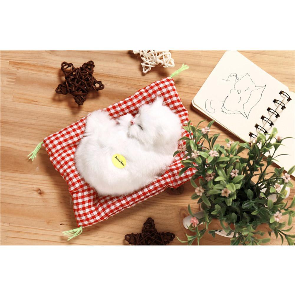 Novelty Sleeping Cat Simulation Animal Doll Plush with Sound Kids Toy Birthday Gift Doll Decorations Stuffed Toy 8 Styels-ebowsos