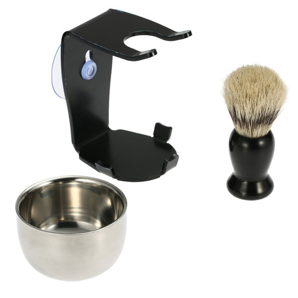 Original Manual Shaving Brush Set With Sucker Old-fashioned Men Shavers Shaving Razor Hair Beard Razor Suit For Home Salon sell - ebowsos