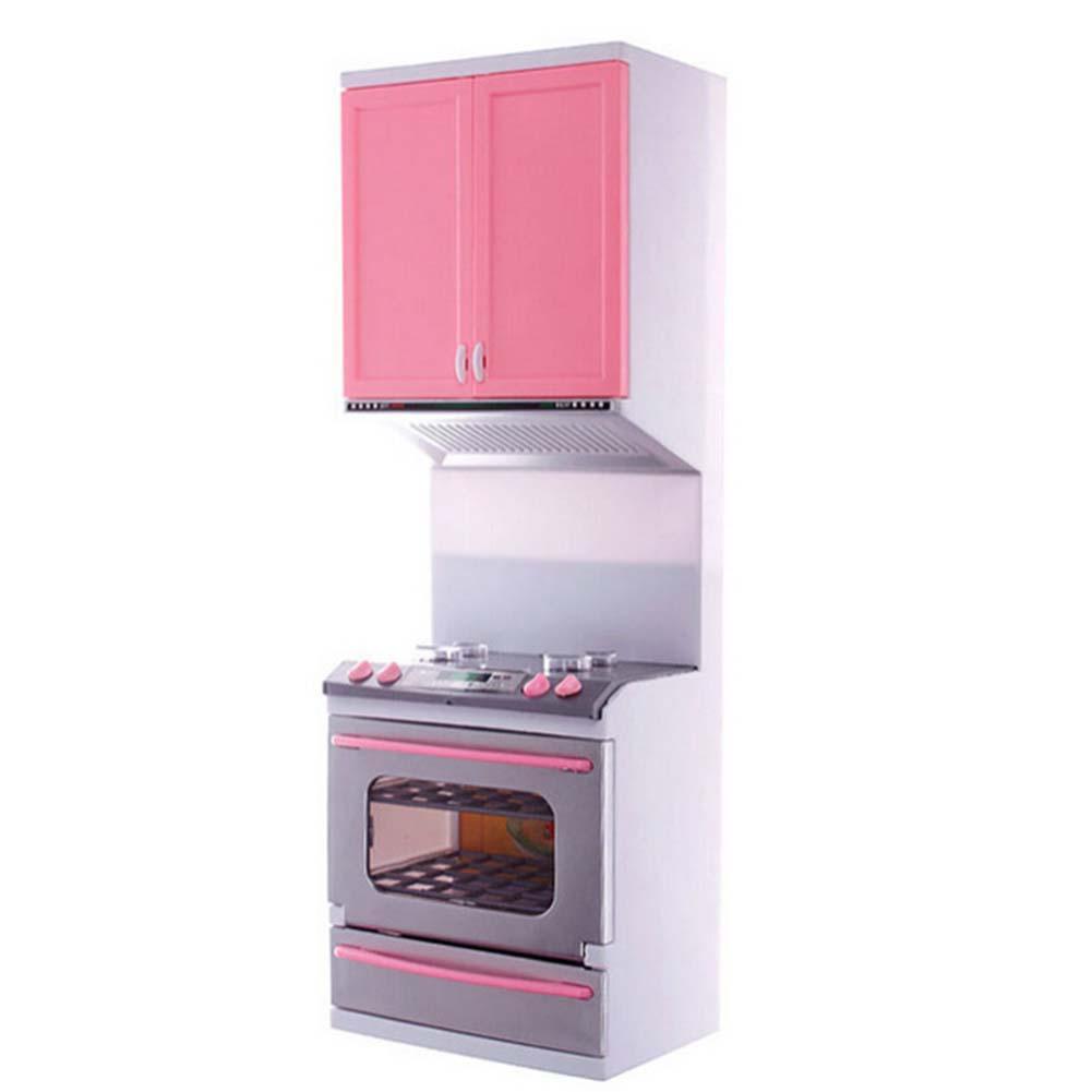 Original Brand Kid Kitchen Pretend Play Cook Cooking Set Pink Cabinet Stove Fun Learning&Educational Toy Great Xmas Gift-ebowsos