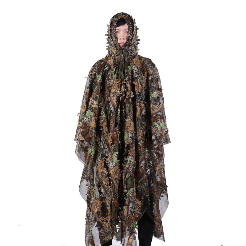 Outdoor Camouflage Clothing Poncho Polyester Bat Shirt Jungle Hunting Stealth Cape Cloak Hunting Apparel Ghillie Suit-ebowsos