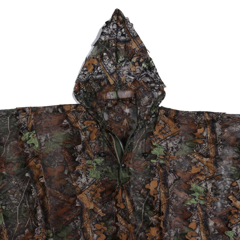 Outdoor Camouflage Clothing Poncho Polyester Bat Shirt Jungle Hunting Stealth Cape Cloak Hunting Apparel Ghillie Suit-ebowsos