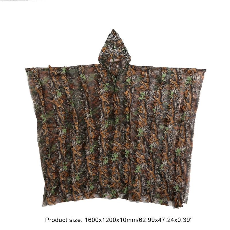 Outdoor Camouflage Clothing Poncho Polyester Bat Shirt Jungle Hunting Stealth Cape Cloak Hunting Apparel Ghillie Suit-ebowsos