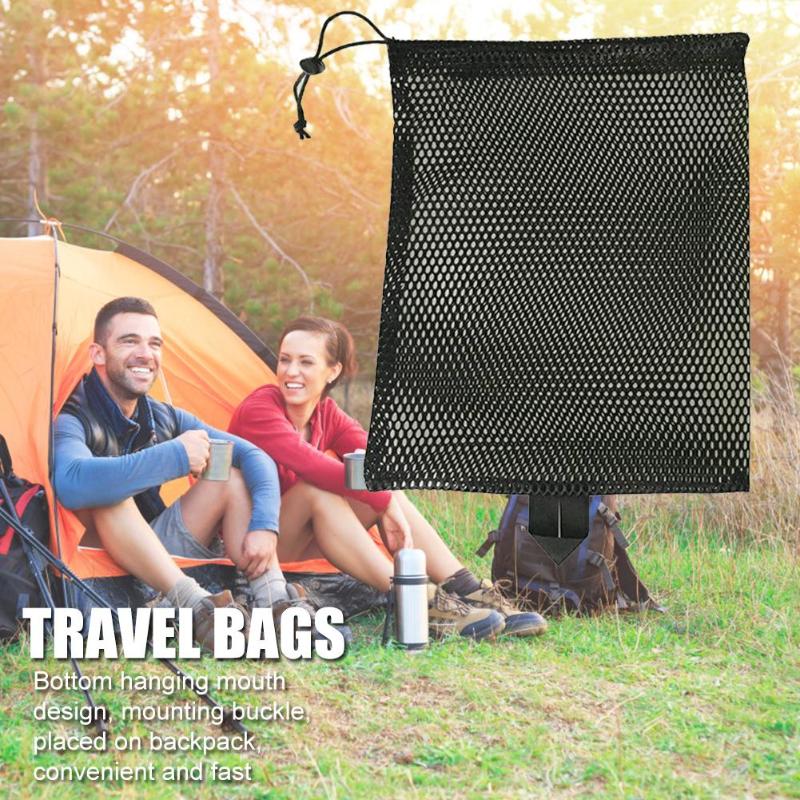 Outdoor Camping Package Ultralight Mesh Stuff Sack Drawstring Storage Bag-ebowsos