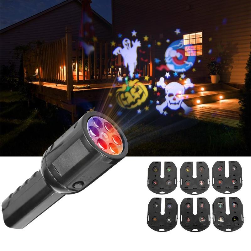 Outdoor Camping Party Picnic Flashlight Film Photo Projector + Film Sheets Kits Christmas Halloween Battery Powered Flashlight - ebowsos