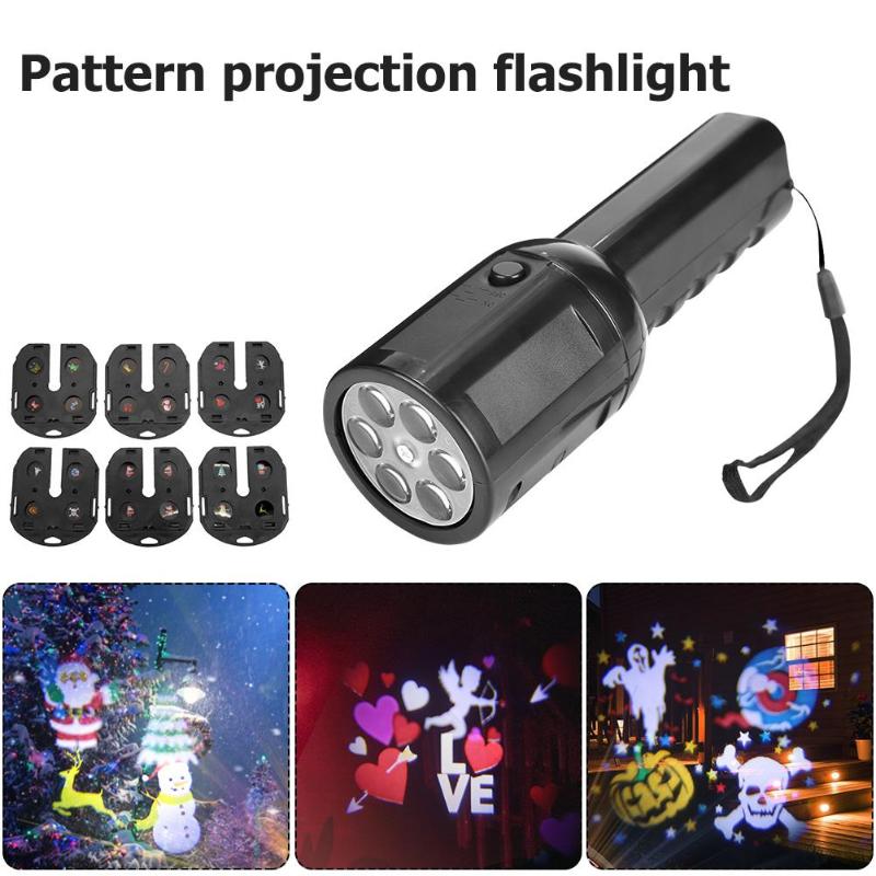 Outdoor Camping Party Picnic Flashlight Film Photo Projector + Film Sheets Kits Christmas Halloween Battery Powered Flashlight - ebowsos