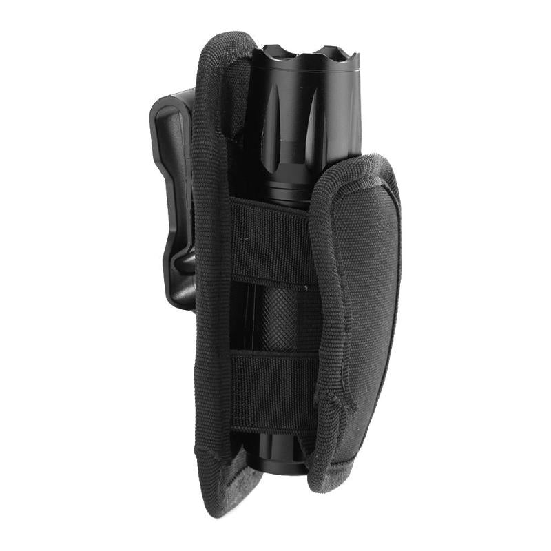 Outdoor Nylon Flashlight Holster Holder Clip Torch Case Elastic Belt Pouch-ebowsos