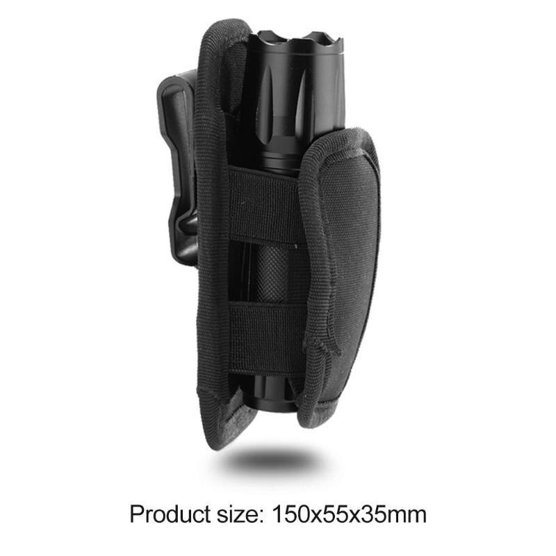 Outdoor Nylon Flashlight Holster Holder Clip Torch Case Elastic Belt Pouch-ebowsos