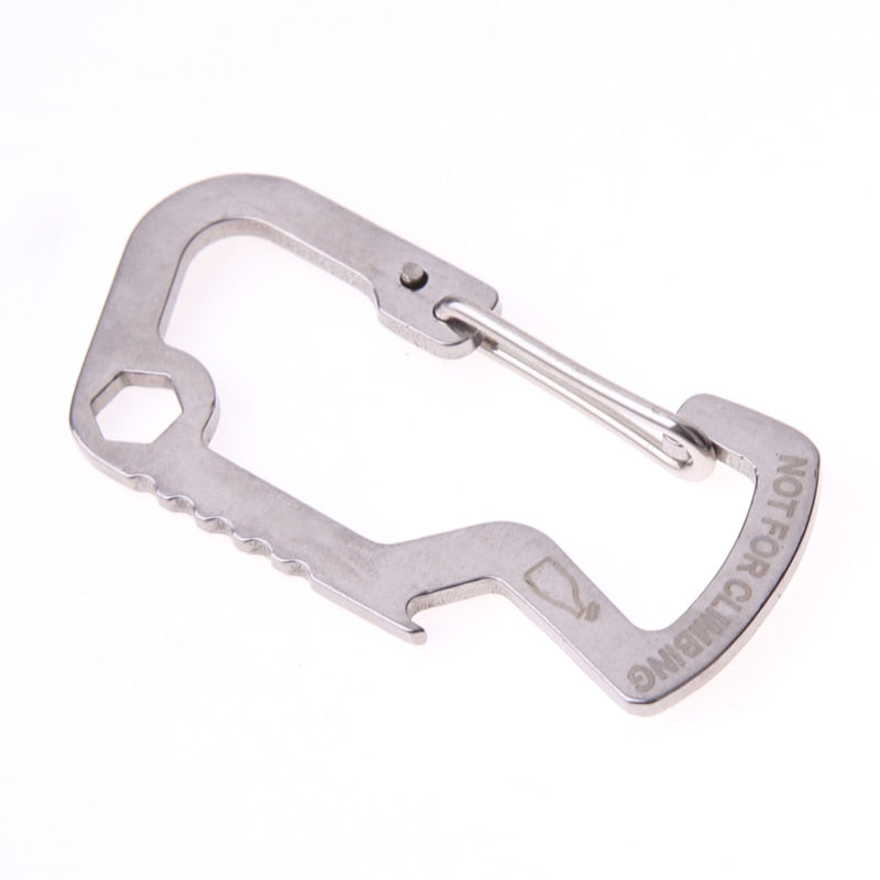 Outdoor Survival Multi Function Tool Carabiner Key Chain Bottle Opener Camping Hiking Rescue Gear Mini Carabiner EDC Hook Tool-ebowsos