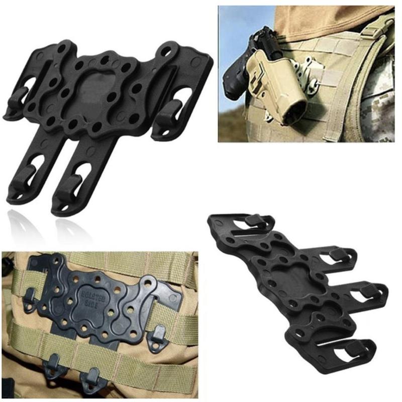 Outdoor Tool Military Vest CQC Airsoft Tactical Strike Platform Molle Molle Plastic Hanger Gun Holster Hunting Vest Hanger Black-ebowsos