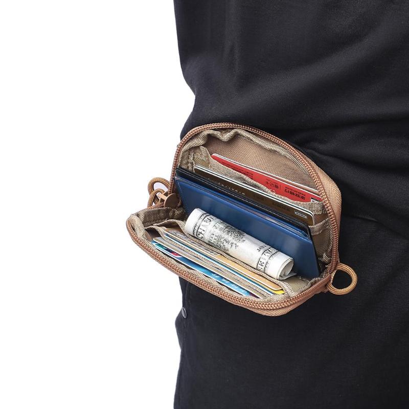 Outdoor Waterproof Card Bag Portable Mini Coin Wallet w/ Climbing Carabiner-ebowsos