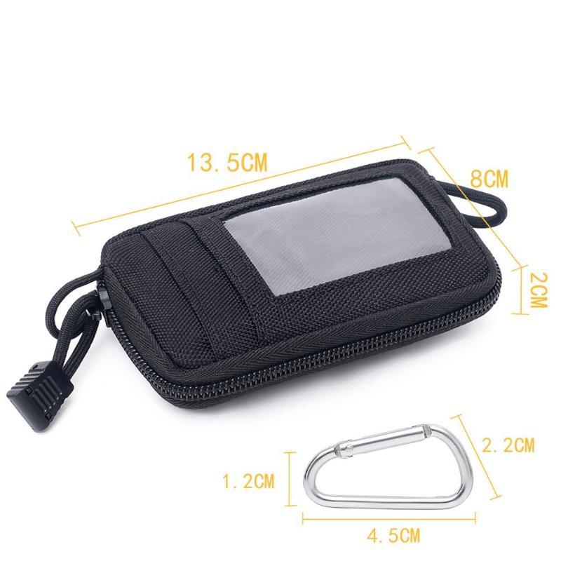 Outdoor Waterproof Card Bag Portable Mini Coin Wallet w/ Climbing Carabiner-ebowsos