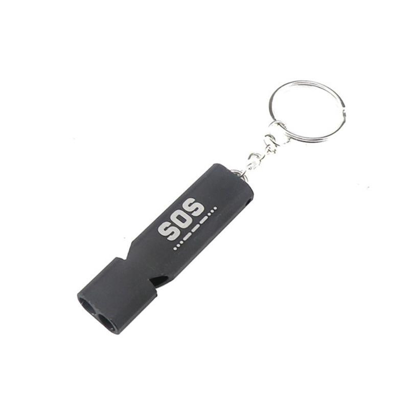 Outdoors Portable Keychain Whistle Double Pipe Emergency Survival Whistle-ebowsos