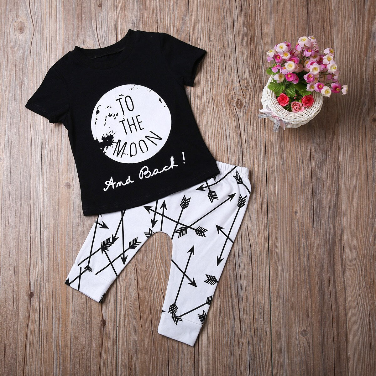 Outfits Sets 2PCS Baby Boys Girls Short Sleeve T-Shirt +Pants Set Kids Clothes - ebowsos