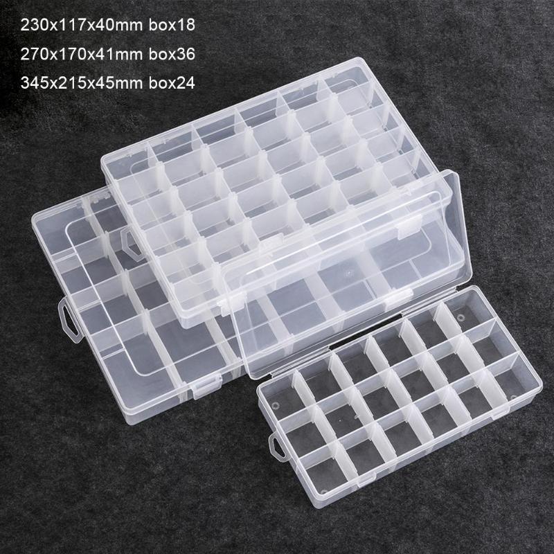 PP Plastic Fishing Tackle Box 18/36/24 Compartment Lure Bait Hook Organizer Storage Case Fishing Accessories-ebowsos