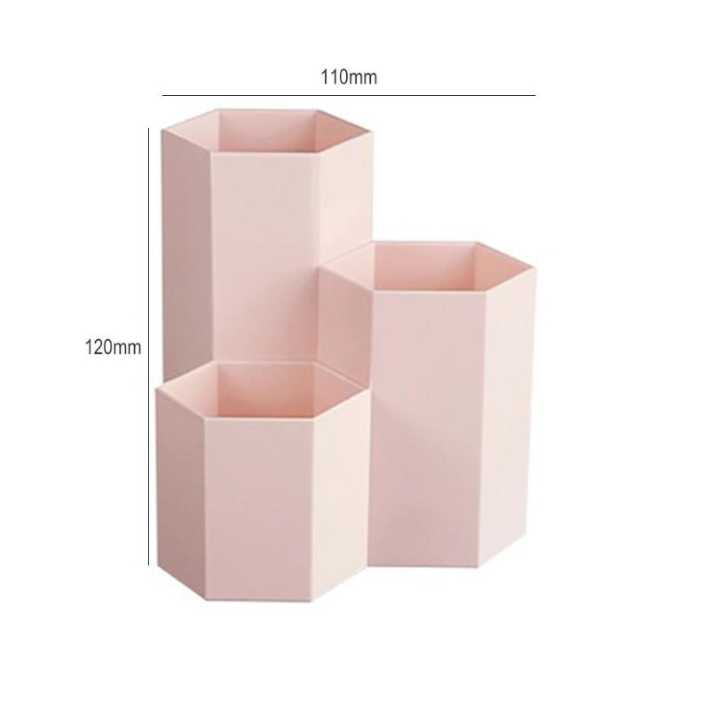 PS Cosmetics Nail Polish Box Makeup Tools Pen Holder Rack 3 Lattices Jewelry Brush Storage Case for Office Desk Stationery - ebowsos