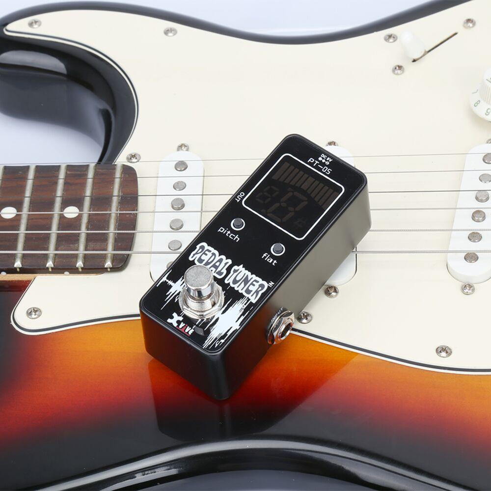 PT-05 Mini Pocket Chromatic Tuner B0-B6 Effect Pedal Black for Guitar Bass-ebowsos