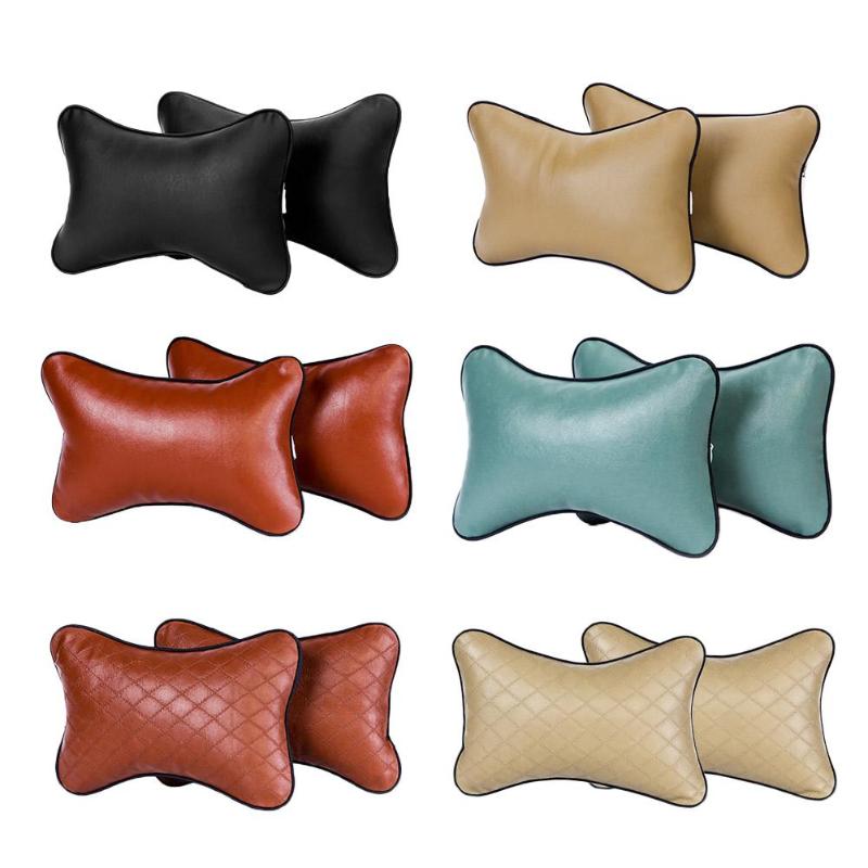 PU Leather Protection Safety Vehicle Headrest Auto Car Seat Neck Pillow Head Support Rest Cushion Car Seats Pillow Pad Promotion - ebowsos
