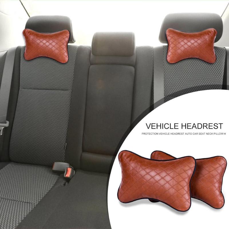 PU Leather Protection Safety Vehicle Headrest Auto Car Seat Neck Pillow Head Support Rest Cushion Car Seats Pillow Pad Promotion - ebowsos