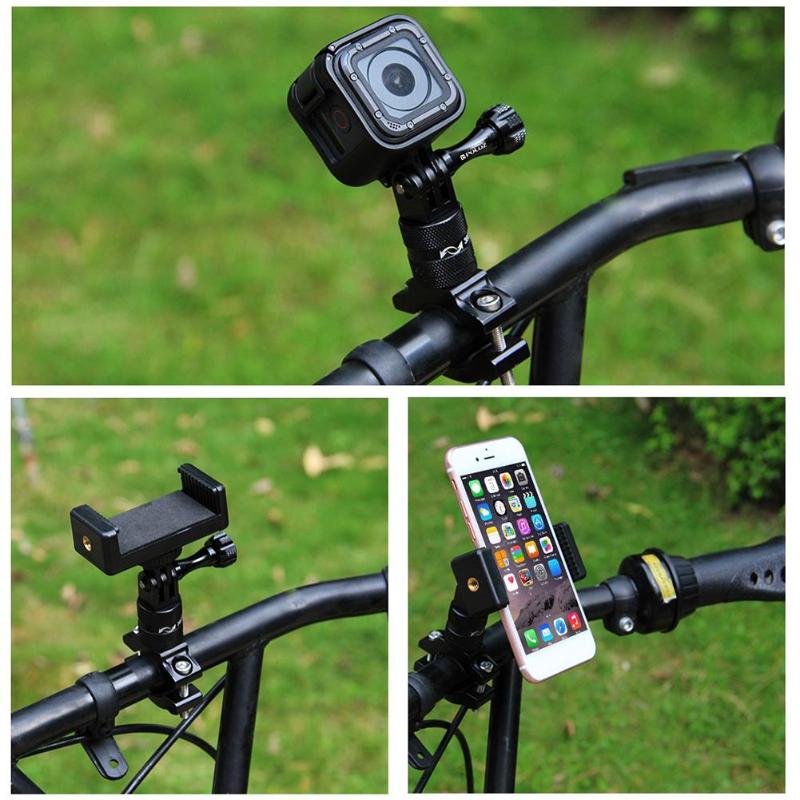 PULUZ Aluminium Alloy Rotatable Mountain Bike Handlebar Mount Holder Adapter Bracket for Go Pro Bicycle Mount PU223 Accessories-ebowsos