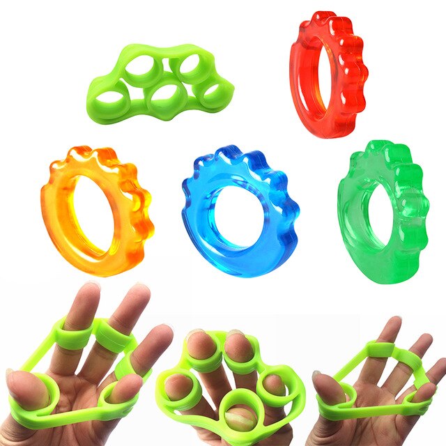 PVC Hand Gripper Ring Grip Trainer Strengthener Fitness Equipment Silicone Finger Gripper Strength Trainer Finger Expander-ebowsos