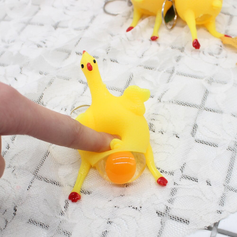 Party Prank Joke Toys Squeeze Chicken Egg Laying Chickens Anti Stress Squeeze Toys Decompression Funny Chick Squeeze Toy-ebowsos