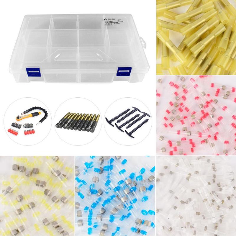 Penggong Multi Grids Transparent Storage Box Plastic Case Screw Organizer - ebowsos