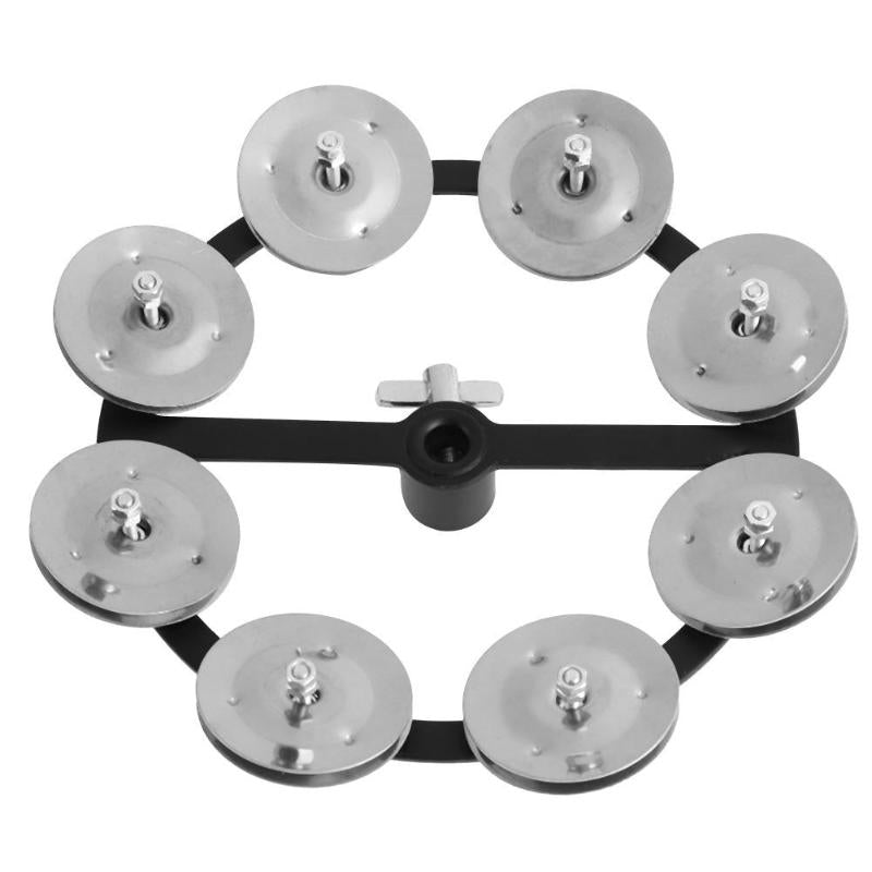 Percussion Hi-Hat Tambourine with Row Alloy Drum Set Musical Accessories-ebowsos